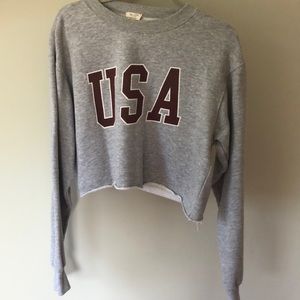 Brandy Melville cropped USA Sweater
